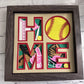 Home- Softball 3D paper art in a shadowbox