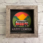 Happy camper mini 3D paper art in a shadowbox