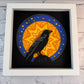 Halloween raven tombstone 3D paper art in a shadowbox