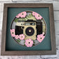 Camera with flowers design 3D paper art in a shadowbox