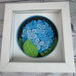 Hydrangea branch flowers mini 3D paper art in a shadowbox