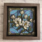 Stained glass magnolia 3D paper art in a shadowbox