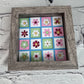 Floral quilt pattern mini 3D paper art in a shadowbox