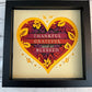 Thankful, grateful and so blessed heart 3D paper art in a shadowbox