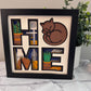 Home- Cat design 3D paper art in a shadowbox