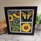 Butterfly 3 panel scene tiger swallowtail butterfly 3D paper art in a shadowbox