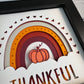 Thankful rainbow with pumpkin mini 3D paper art in a shadowbox