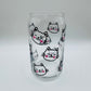 Kitty cat faces beer can glass