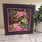 Horse with flowers 3D paper art in a shadowbox