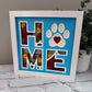 Home- Dog design 3D paper art in a shadowbox