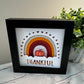 Thankful rainbow with pumpkin mini 3D paper art in a shadowbox