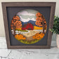 Fall barn landscape design 3D paper art in a shadowbox