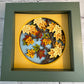 Fall maple tree branch mini 3D paper art in a shadowbox