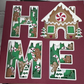 Gingerbread house home 3D paper art in a shadowbox