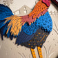 Rooster 3D paper art in a shadowbox