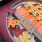 Fall truck with pumpkins and sunflowers design 3D paper art in a shadowbox