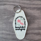 I am attracting the most beautiful energies retro motel keychain