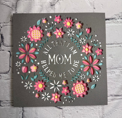 My greatest blessings call me Mom 3D paper art in a shadowbox