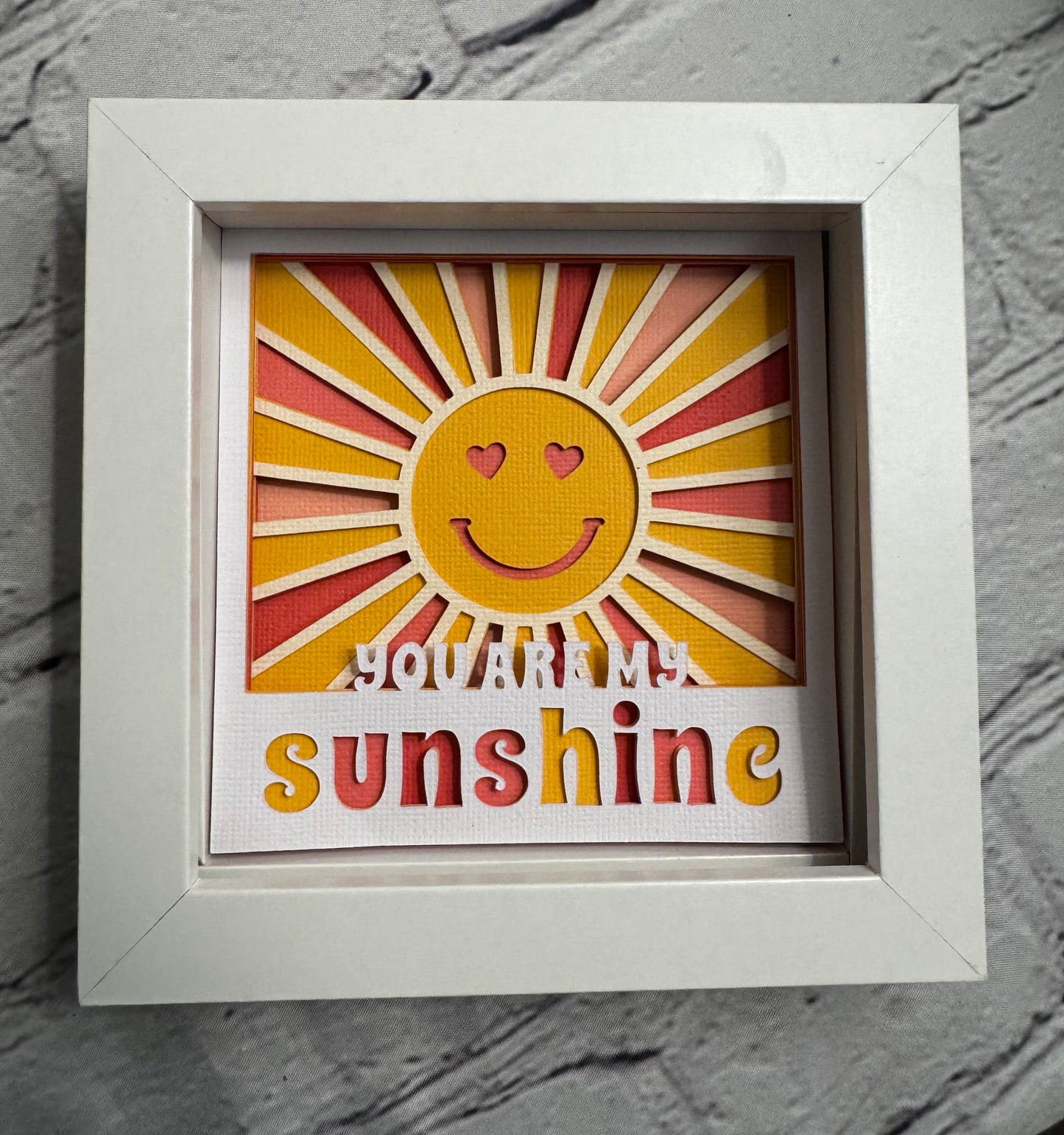 You are my sunshine mini 3D paper art in a shadowbox