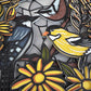 Stained glass bluebird and flowers 3D paper art in a shadowbox
