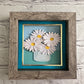 Daisies in a jar mini 3D paper art in a shadowbox