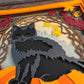 Black cat on a pumpkin 3D paper art in a shadowbox