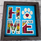 Home- Dog design 3D paper art in a shadowbox