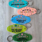 Drive safe, your students need you retro motel keychain