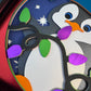 Penguin with Christmas lights 3D paper art shadowbox