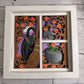 Black cat with broom and potion 3D paper art shadowbox