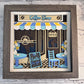 Coffee shop 3D paper art in a shadowbox