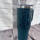 Mama leopard print 40oz handle tumbler with straw and slide lid