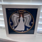 Angel in white gown 3D paper art in a shadowbox