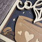 Coffee cup with hearts mini 3D paper art in a shadowbox