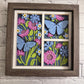 Butterfly 3 panel scene blue morpho butterfly 3D paper art in a shadowbox