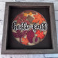 Hello fall leaves and acorns design 3D paper art in a shadowbox