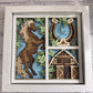 Horse with barn and horseshoe 3D paper art in a shadowbox
