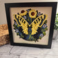 Butterfly solo scene tiger swallowtail butterfly 3D paper art in a shadowbox