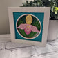 Lady slipper close up mini 3D paper art in a shadowbox