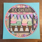 Ice cream shop 3D paper art in a shadowbox