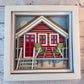Beach house 3D paper art in a shadowbox