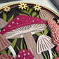 Mushroom fall forest design 3D paper art in a shadowbox