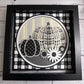 Plaid fabric pumpkins 3D paper art shadowbox