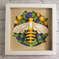 Bee scene large bee 3D paper art in a shadowbox