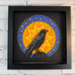 Halloween raven tombstone 3D paper art in a shadowbox