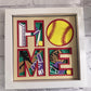Home- Softball 3D paper art in a shadowbox