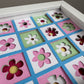 Floral quilt pattern mini 3D paper art in a shadowbox