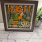 Gardening scene board with tools 3D paper art in a shadowbox