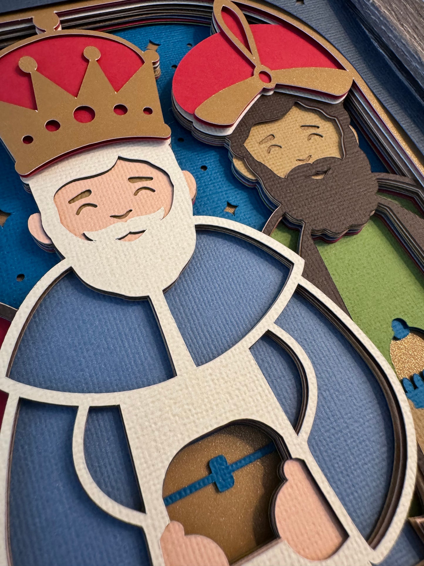 Classic three kings 3D paper art shadowbox