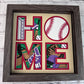 Home- Baseball 3D paper art in a shadowbox
